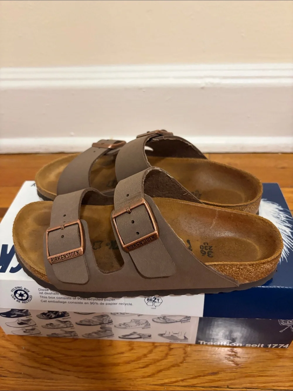 Birkenstock Brown Arizona Double Strap Sandals - Barely worn - Picture 2 of 3